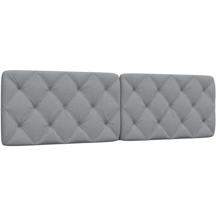 Cabecero de cama acolchado tela gris claro 180 cm