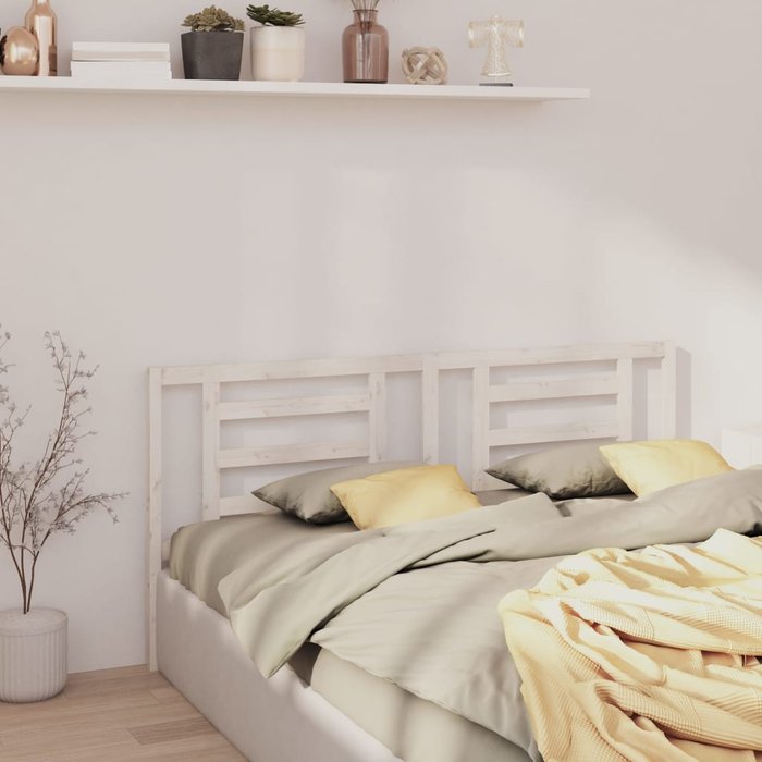 Cabecero blanco 166x4x100 cm madera maciza de pino