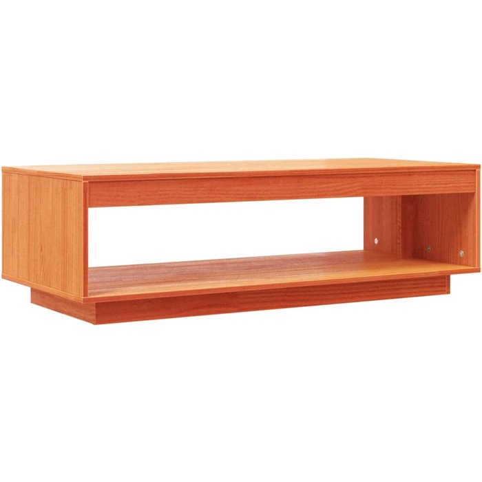 Mesa de centro de pino macizo encerado marrón 110x50x33,5 cm - comfortxl