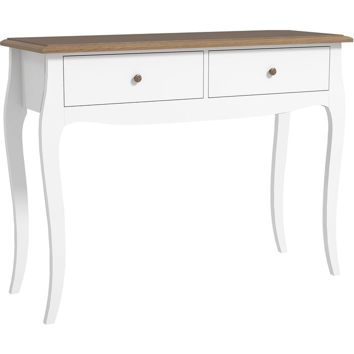 Mesa de consola homcom mdf, melamina de madera blanco 100x35x76.5 cm