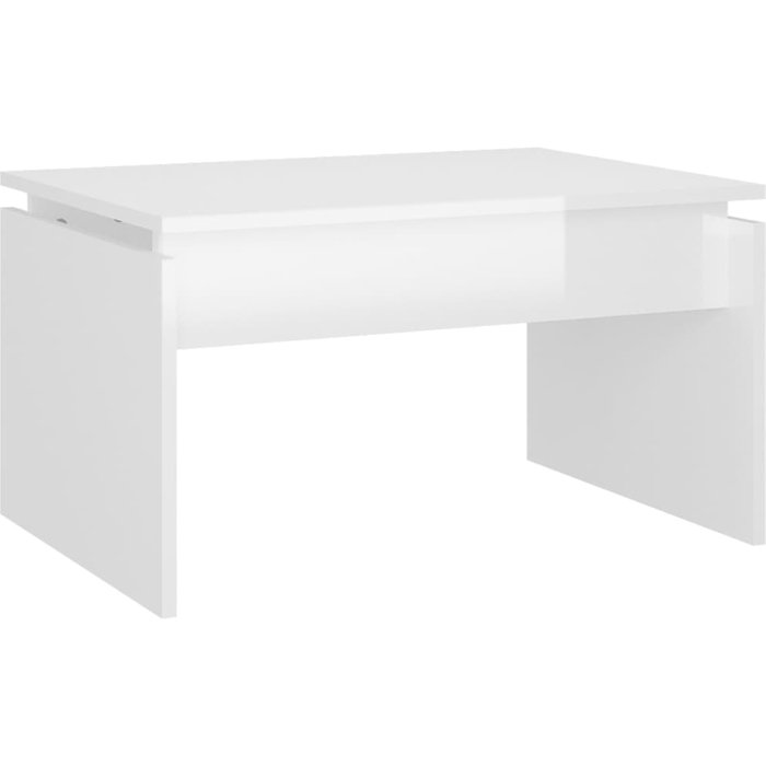 Mesa de centro madera contrachapada blanco brillante 68x50x38cm - comfortxl