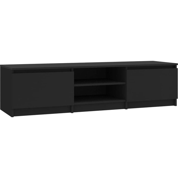 Mueble tv aglomerado negro 140x40x35,5 cm
