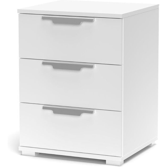 Mesita de noche naka 3 cajones blanco 61x46x42 cm