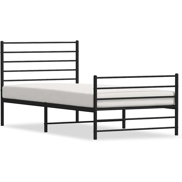 Estructura cama sin colchón con estribo metal negro 107x203 cm