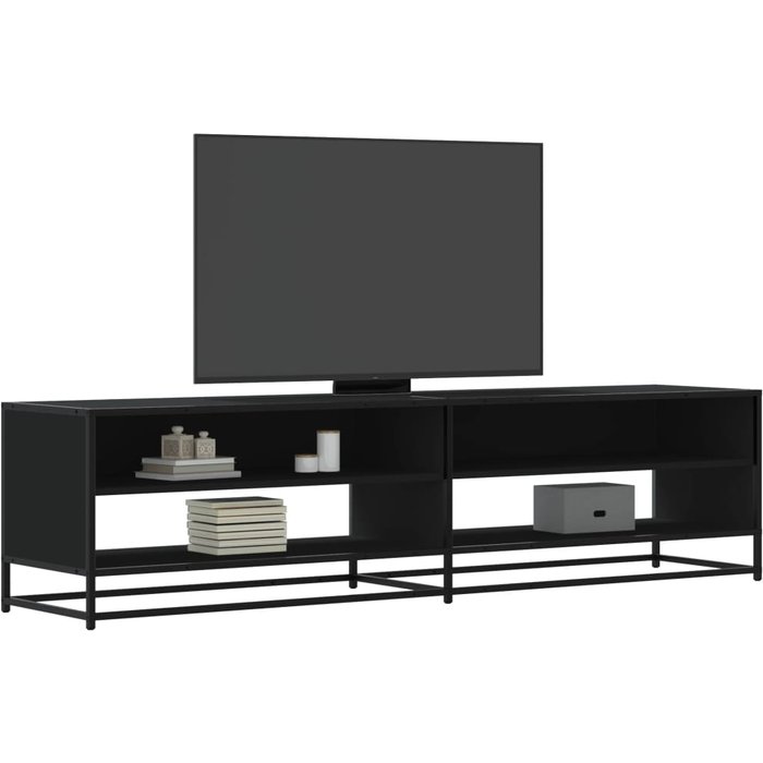 Mueble de tv madera de ingeniería negro 180,5x40x46 cm vidaxl