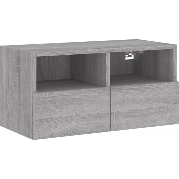 Mueble tv de pared de madera laminada gris sonoma 60x30x30 cm - comfortxl