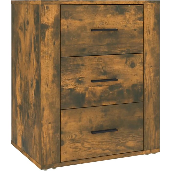Mesita de noche madera contrachapada roble ahumado 50x36x60 cm - comfortxl