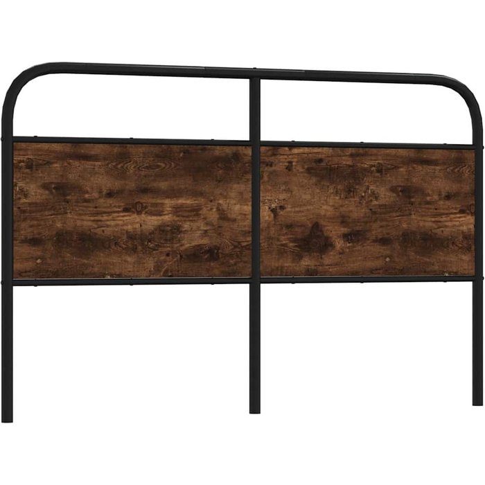 Maison exclusive - cabecero de acero y madera de ingeniería roble ahumado 150 cm