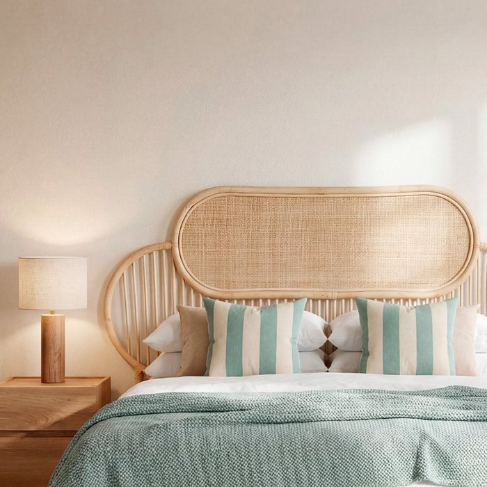 Cabecero en ratán natural para cama de 135, 150 y 160 baro