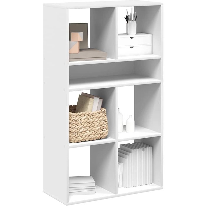 Librería blanca, 66x31x112 cm, madera de ingeniería. - pangivo