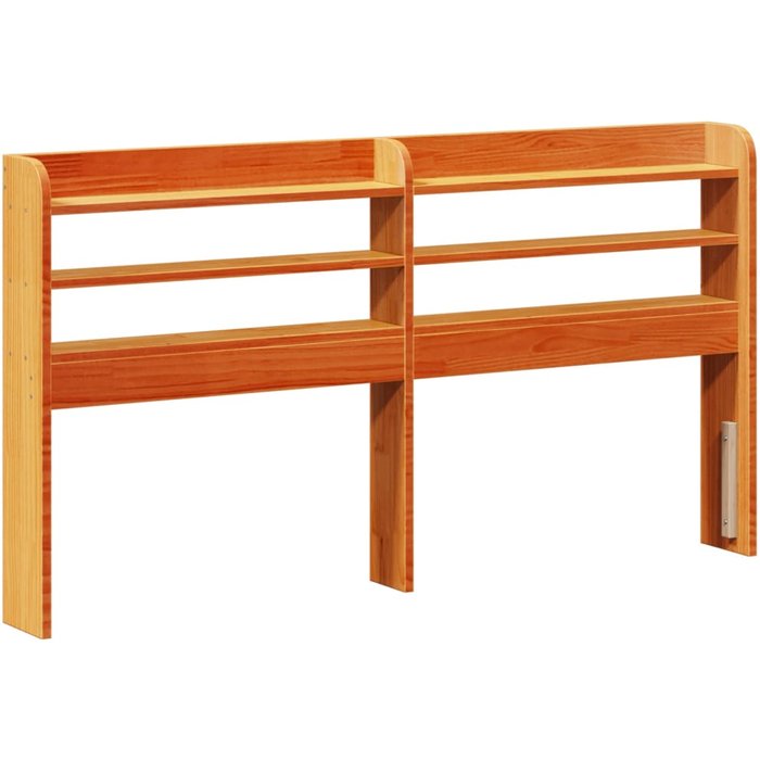 Cabecero de cama - mueble cabecero con estantes madera maciza pino marrón 120 cm