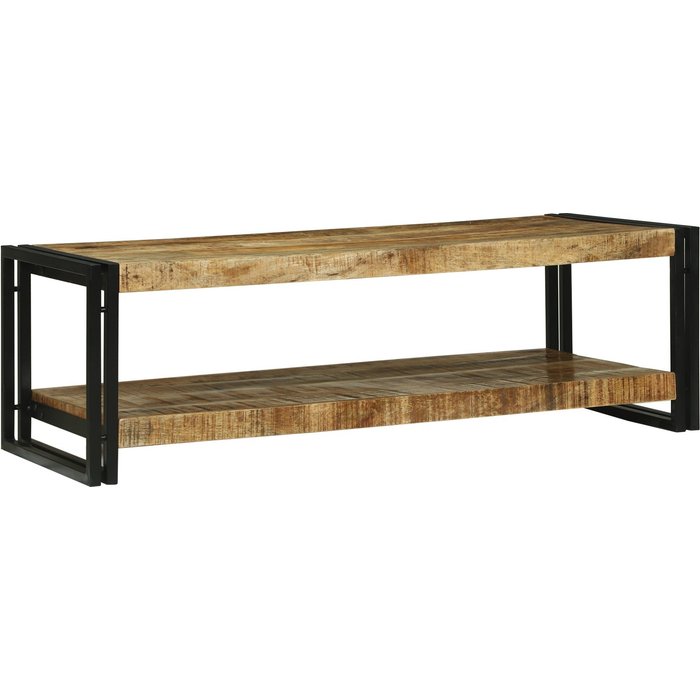 Vidaxl mesa de café 120x50x38 cm madera sólida rústica de mango