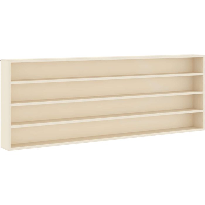 Vitrina mural beige de 100 x 8,5 x 36 cm, fabricada en madera de ingeniería.