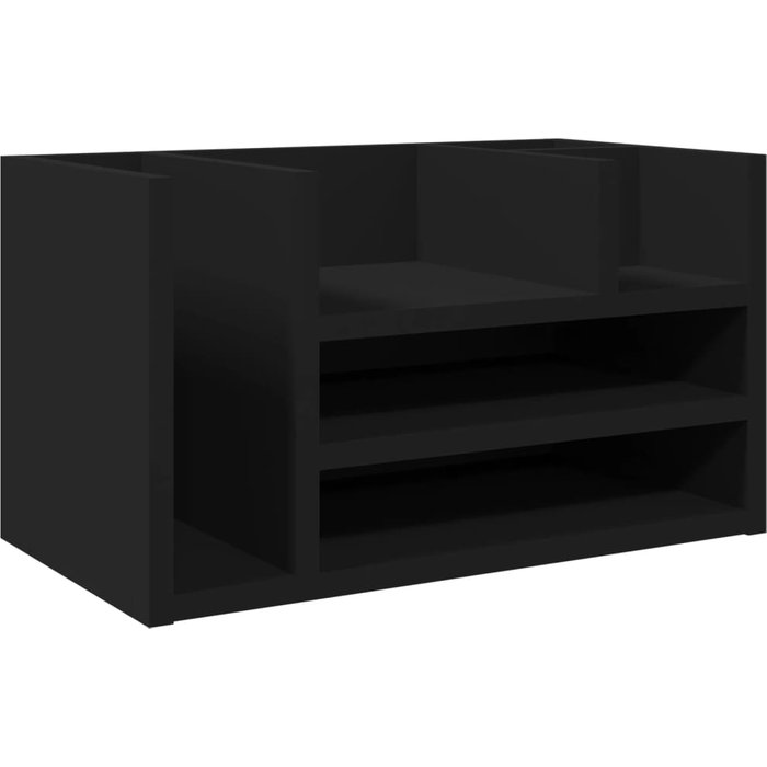 Organizador escritorio madera ingeniería negro 44,5x24x25 cm