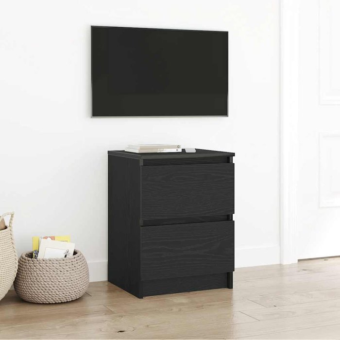 Mueble de tv negro 40x35x54 cm madera de ingeniería