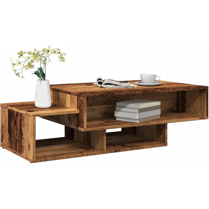 Mesa de centro madera de ingeniería envejecida 105x55x32 cm