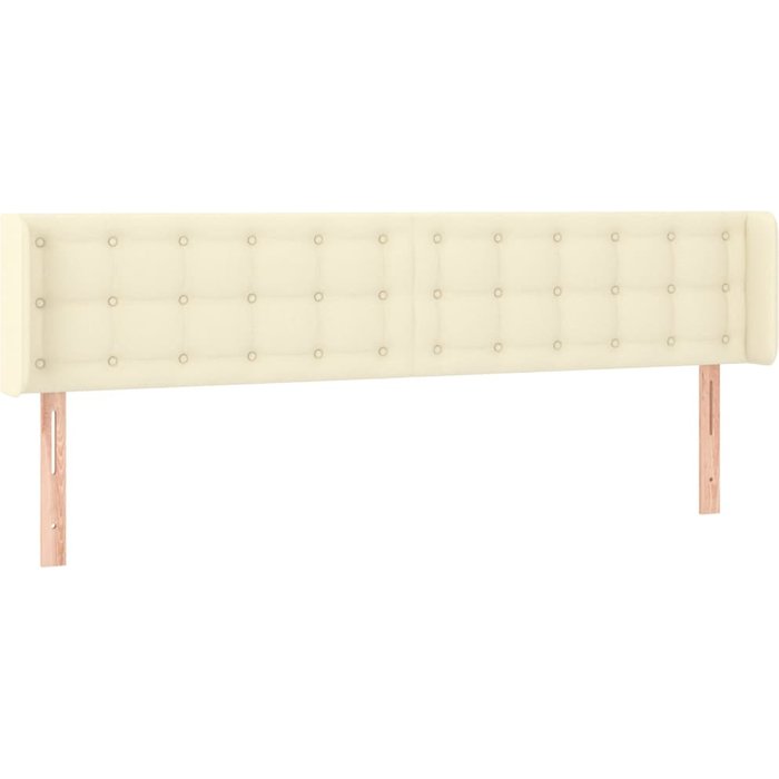 Cabecero cama - mueble cabecero de cuero sintético color crema 163x16x78/88 cm