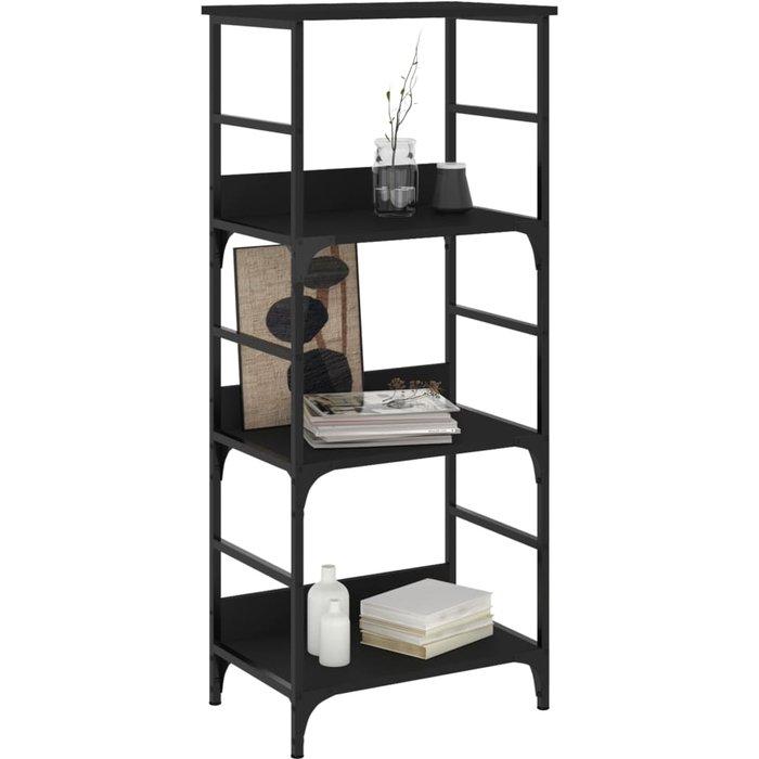 Estantería de madera de ingeniería negra 50x33x117,5 cm – comfortxl