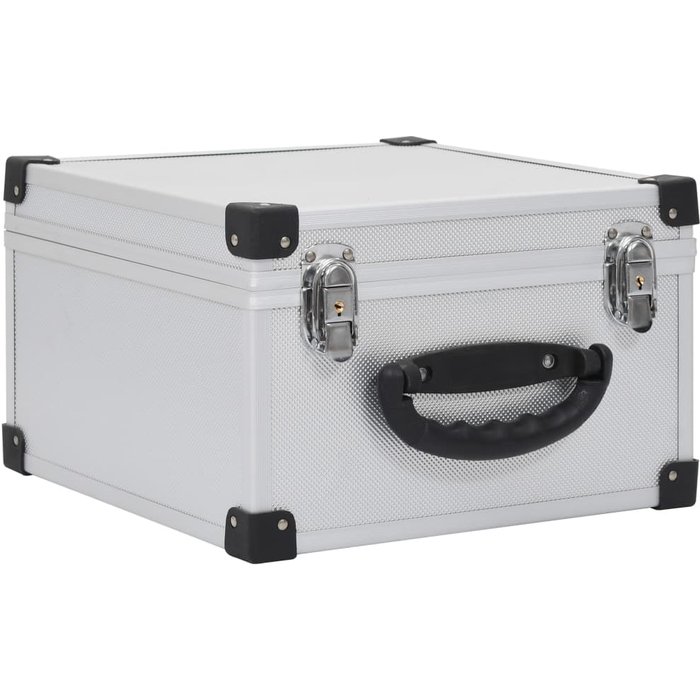 Maletín para 40 cd aluminio y abs plateado