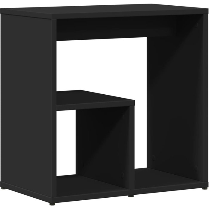 Mesa auxiliar de madera contrachapada negro 50x30x50 cm - comfortxl