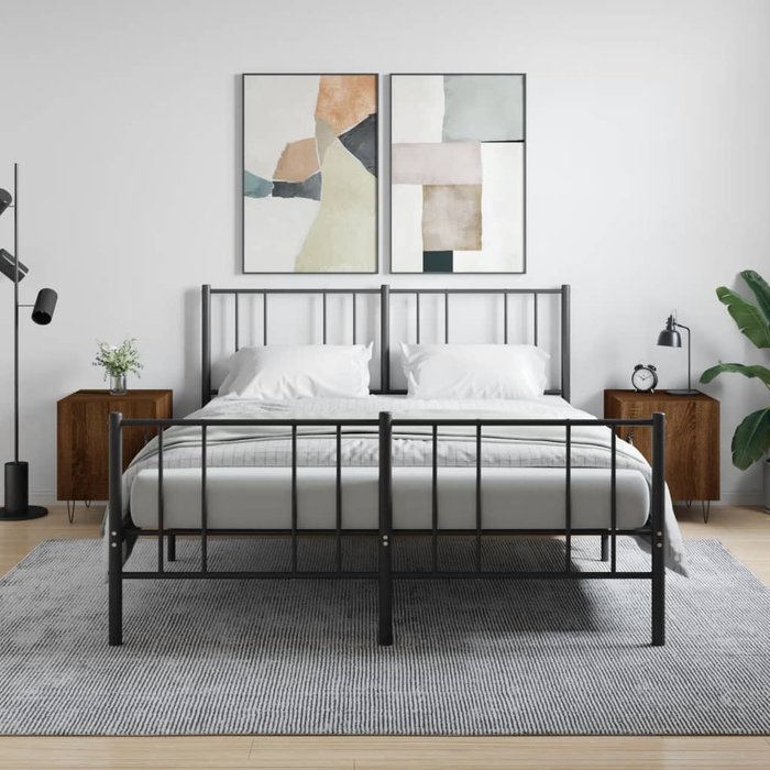 Mesitas noche 2 uds madera ingeniería marrón roble 40x40x50 cm - comfortxl