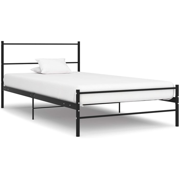 Estructura de cama de metal negro 100 x 200 cm