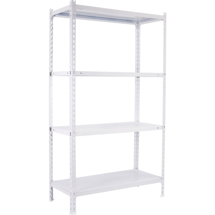Estantería metálica sin tornillos simonclick de 4 estantes (150x110x50cm) blanco
