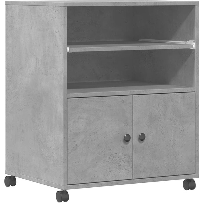 Soporte para impresora con ruedas gris hormigón 60x48x74 cm - comfortxl