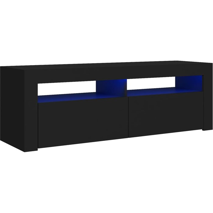 Mueble tv con luces led negro 120x35x40 cm