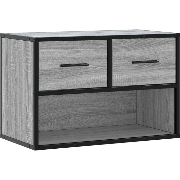 Mueble tv de madera de roble ahumado y metal 60x31x39,5 cm - comfortxl