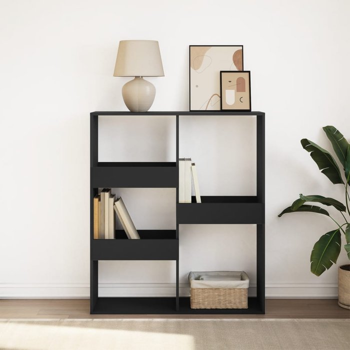 Librería/separador de ambientes negro 100x33x115 cm