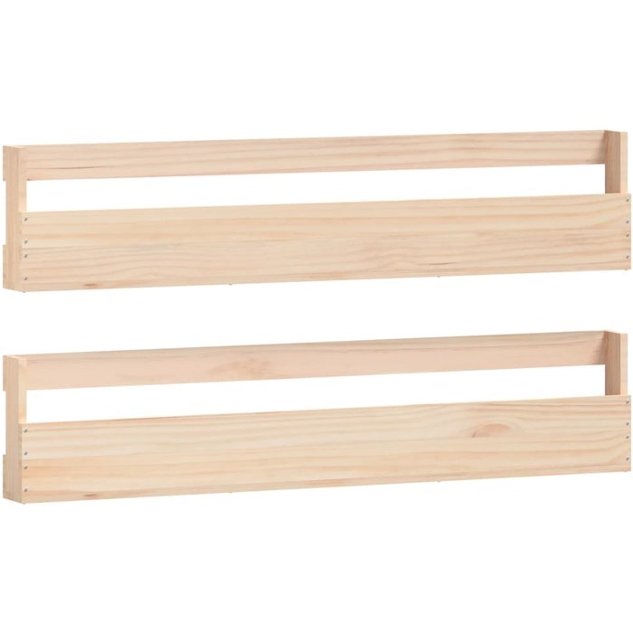 Estantes para zapatos de pared 2 uds madera de pino 110x9x23 cm - comfortxl