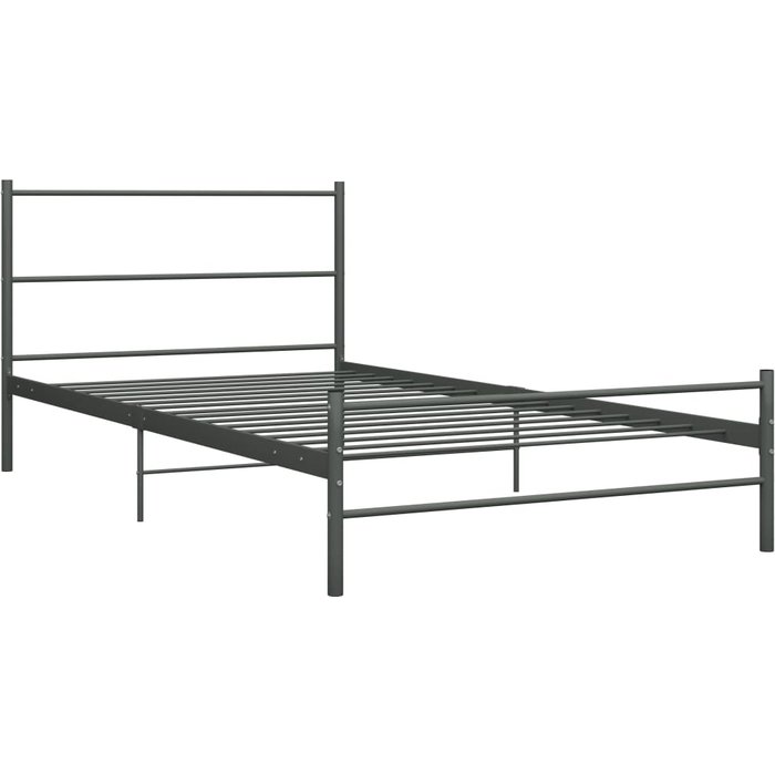 Estructura de cama sin colchón metal gris 90x200 cm — comfortxl
