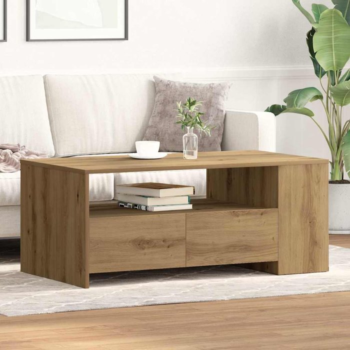 Mesa de café with drawer roble artisan 102 x 55 x 43.5 cm