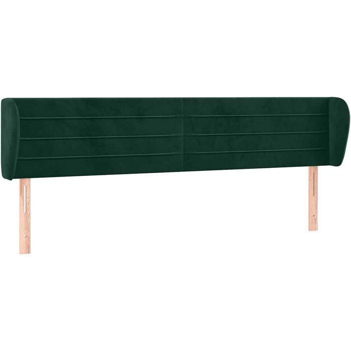 Cabecero cama - mueble cabecero de terciopelo verde oscuro 163x23x78/88 cm