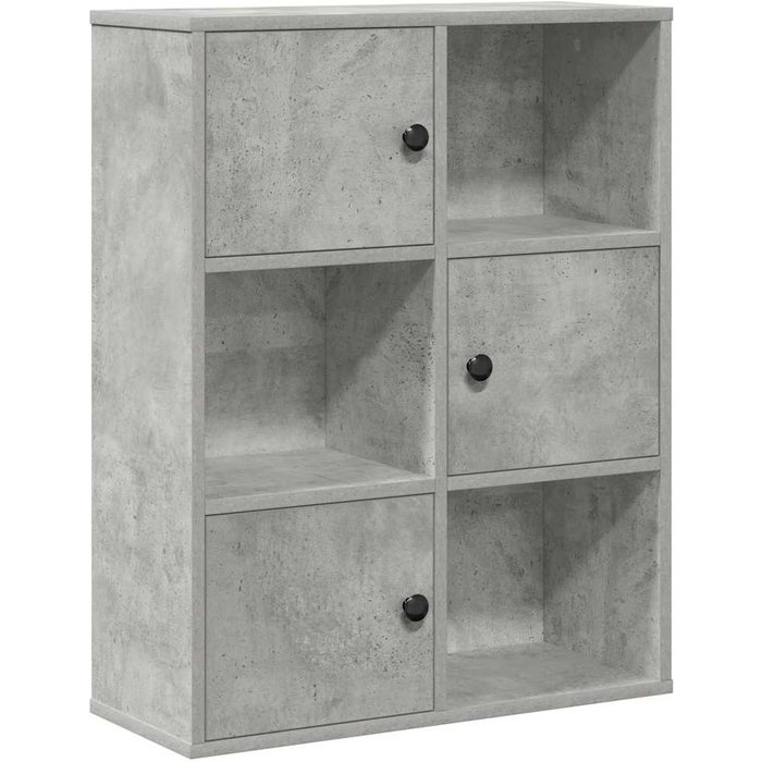 Estantería de madera de ingeniería gris hormigón 60x24x76,5 cm – comfortxl