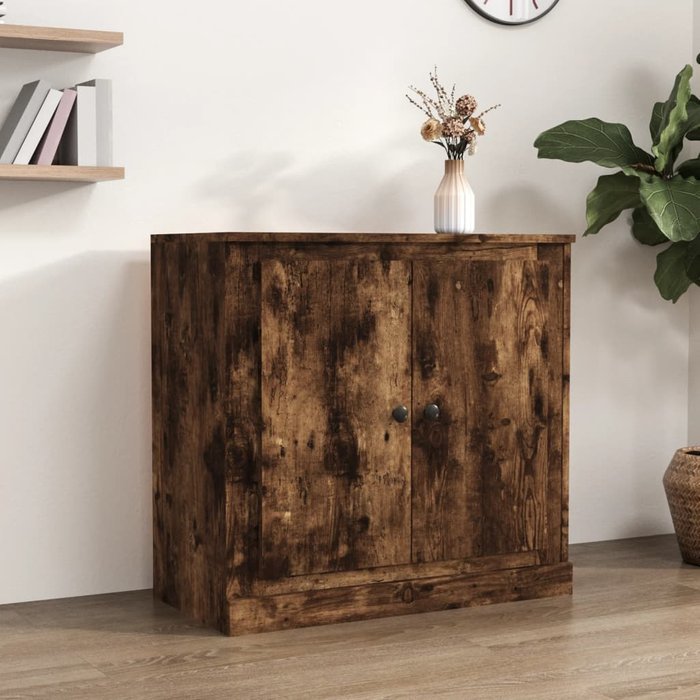 Aparador de roble ahumado de 70x35,5x67,5 cm, fabricado en madera de ingeniería.