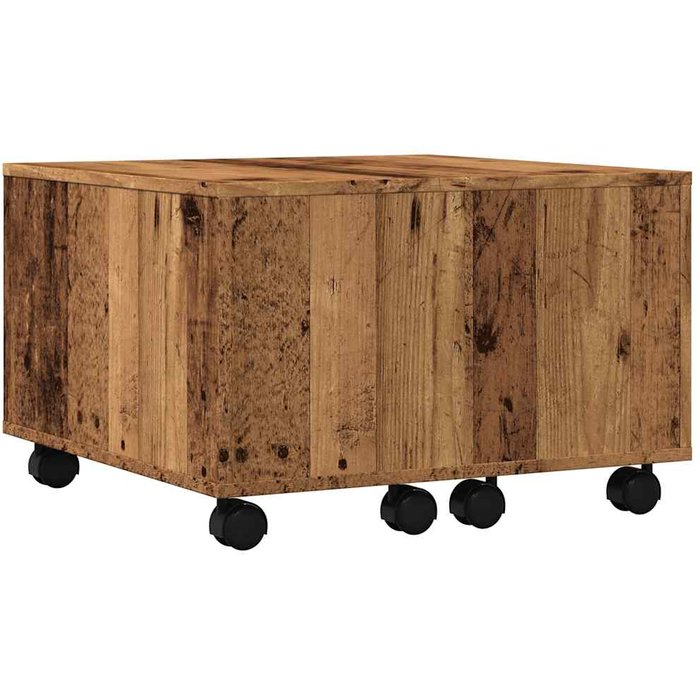 Mesa de centro madera de ingeniería envejecida 60x60x38 cm - comfortxl