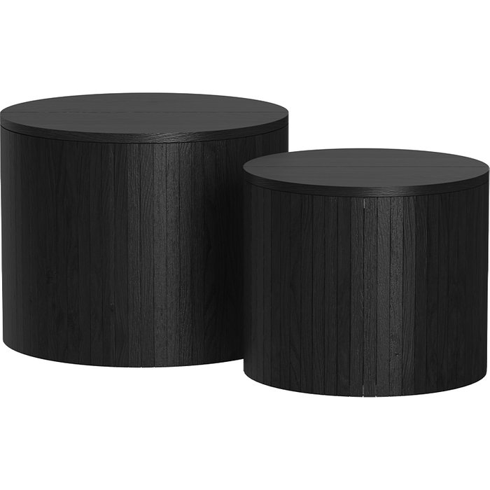 Vicco conjunto de mesa de centro tavilo, roble/negro, 48 x 48 cm 2 partes