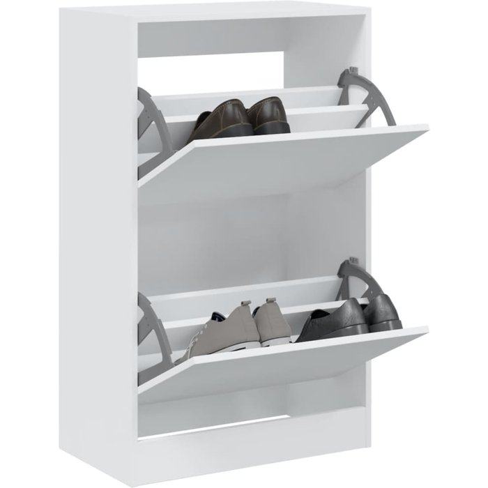 Zapatero blanco 60x34x96,5 cm de madera contrachapada