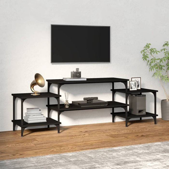 Maison exclusive - mueble para tv madera contrachapada negro 157x35x52 cm