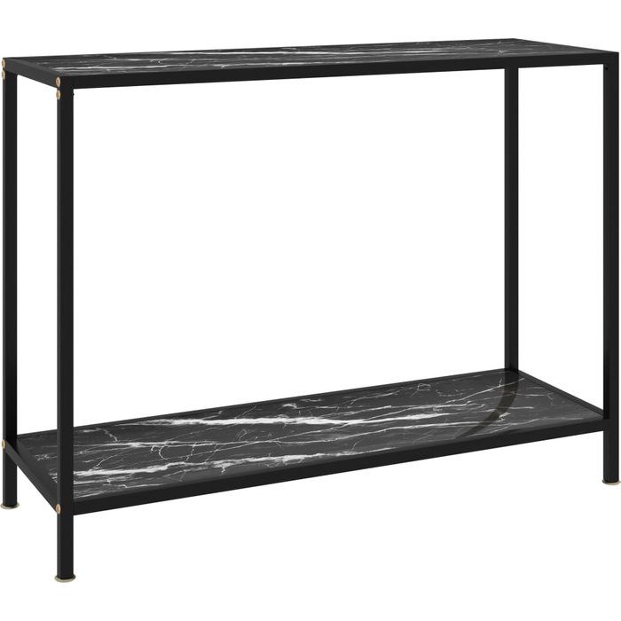 Mesa de consola negro vidrio templado 100x35x75 cm