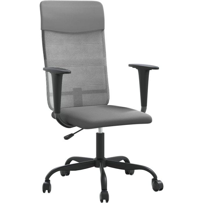 Silla de oficina | sillón oficina tela de malla y cuero sintético gris cfw55416