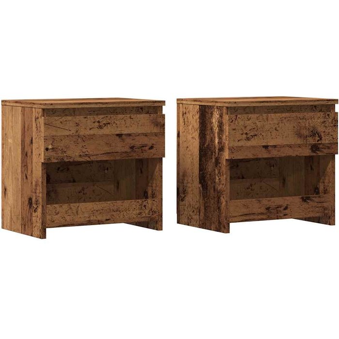 Mesitas de noche 2 uds madera contrachapada madera vieja - comfortxl