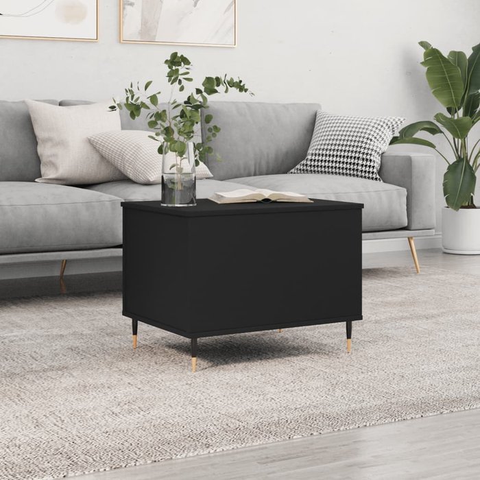 Maison exclusive - mesa de centro madera contrachapada negro 60x44,5x45 cm