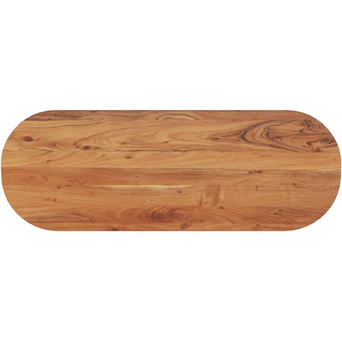 Tablero ovalado de madera maciza de acacia de 110 x 40 x 3,8 cm.