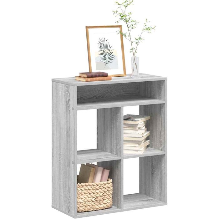 Librería sonoma gris de 66x31x80 cm, madera de ingeniería. - pangivo