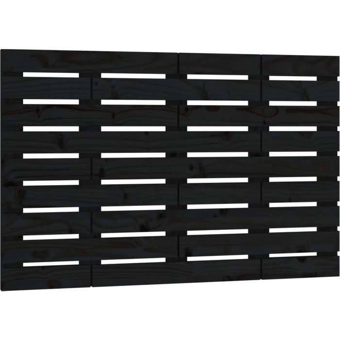 Cabecero de cama - mueble cabecero de pared madera maciza pino negro 106x3x63 cm
