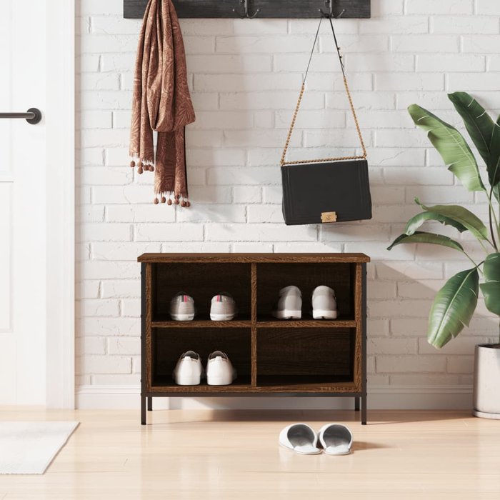 Maison exclusive - zapatero madera de ingeniería marrón roble 69x35x50 cm