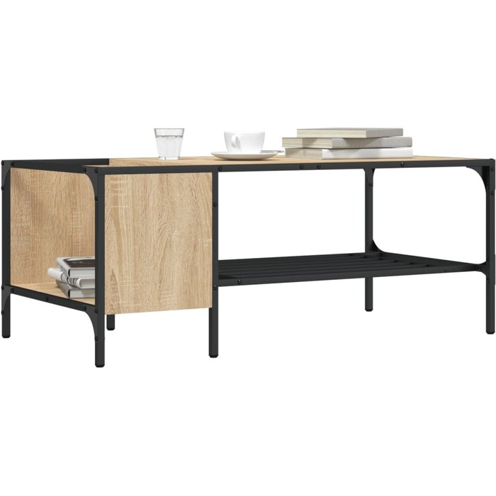 Mesa de centro con soporte roble sonoma 100x51x40cm madera contrachapada